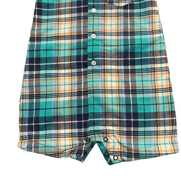 NEW Carter's 18m Plaid Button Down Romper - Picture 3 of 4
